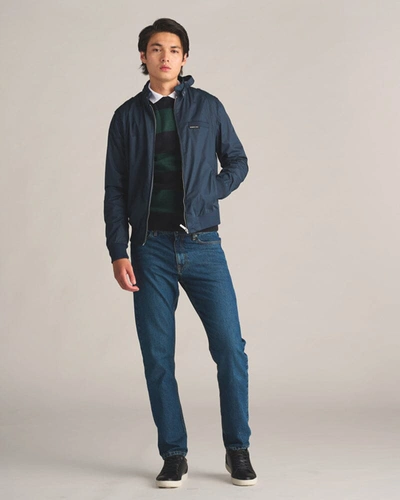 Members Only Men's Heavy Iconic Racer Quilted Lining Jacket (slim Fit) In Navy