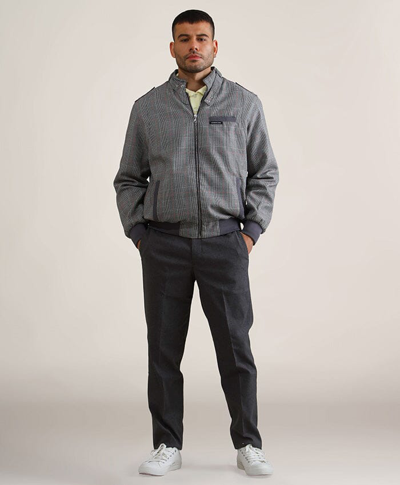Members Only Anderson Glen Plaid Iconic Racer Jacket In Grey Print