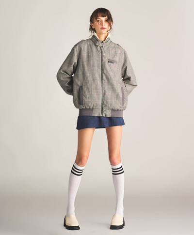 Members Only Women's Anderson Glen Plaid Oversized Jacket In Grey