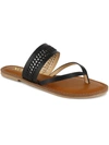 Xoxo Robby Womens Faux Leather Flat Thong Sandals In Black