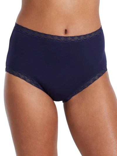 Natori Bliss Cotton Full Brief In Midnight Navy