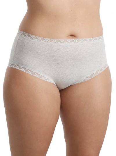 Natori Bliss Cotton Full Brief In Light Grey Heather