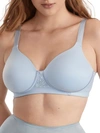 Vanity Fair Beauty Back Longline Wire-free T-shirt Bra In Faded Denim