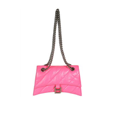 Balenciaga Small Crush Quilted Shoulder Bag In Pink