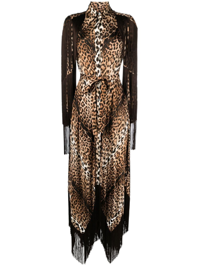 Roberto Cavalli Hemdkleid Mit Leoparden-print In Neutrals