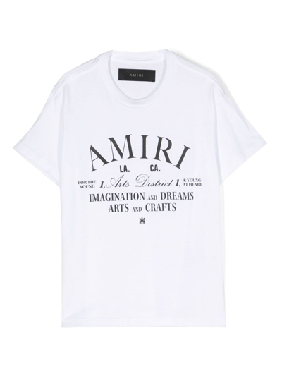 Amiri Logo Rubberised-print Cotton T-shirt 4-12 Years In White