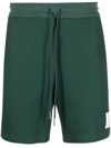 THOM BROWNE MID-THIGH COTTON SHORTS