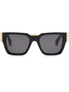 Philipp Plein Logo-plaque Square-frame Sunglasses In Schwarz