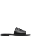 Dolce & Gabbana Black Sandals With Dg Logo Cut-out In Leather Man In Schwarz