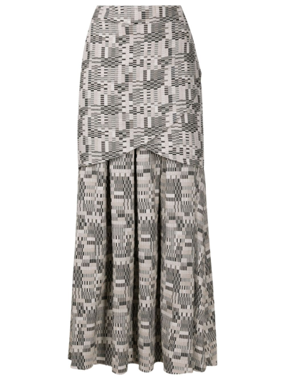 Neriage Baja Graphic-print Maxi Skirt In Grau