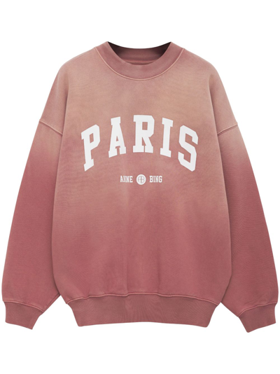 Anine Bing Jaci Sweatshirt University Paris In Terracotta