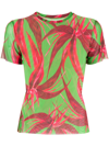 LOUISA BALLOU FLORAL-PRINT T-SHIRT - WOMEN'S - SPANDEX/ELASTANE/RECYCLED POLYESTER,111002401019683099