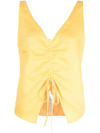 Shop Nanushka Orange Berdine Drawstring Linen Top