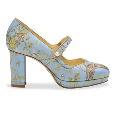 Sarah Flint X Gracie Perfect Mary Jane Platform 85 In Blue