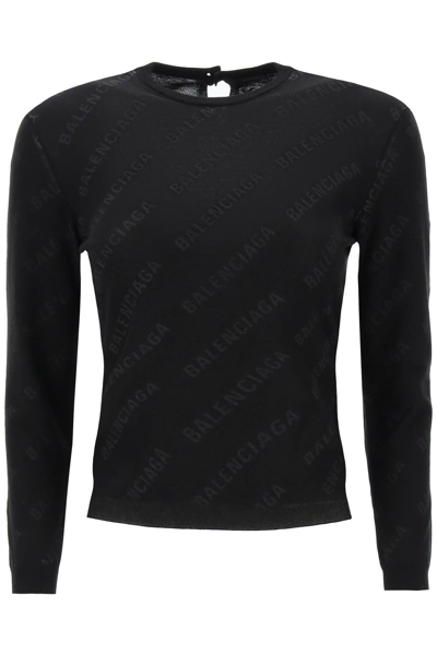 Balenciaga Crew-neck Jumper With Logo All-over