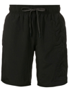Hugo Boss Fully Lined Swim Shorts With 3d Logo Embroidery In Black