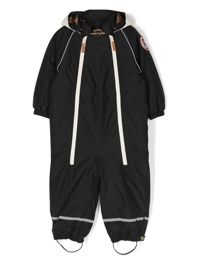 Mini Rodini Babies' Alaska Panda Padded Snowsuit In Black