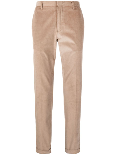 Paul Smith Corduroy Satin Chino Trousers In Neutrals