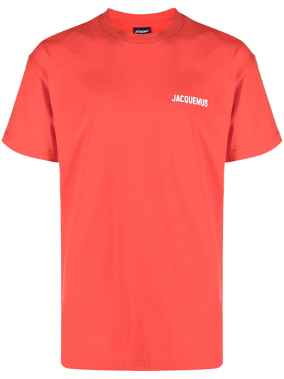 Jacquemus Logo-print Organic Cotton T-shirt In Red