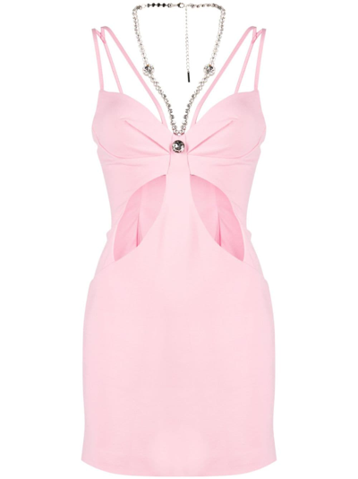 Area Butterfly Cutout Mini Dress In Pale Pink