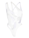 Mugler Cut-out Swimsuit In White