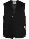 Carhartt Heston Panelled Utility Vest In Black,green