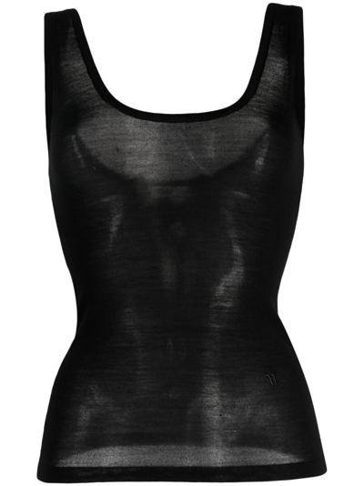 Nanushka Fine-knit Merino Tank Top In Black