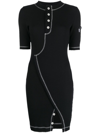 Moschino Black Button Minidress In Black