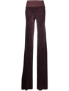 RICK OWENS HAMMERED-VELVET TROUSERS