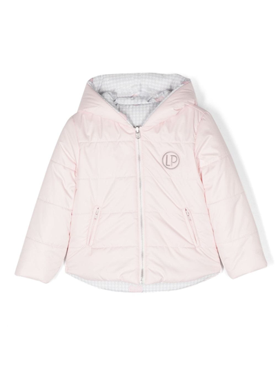 Lapin House Babies' Logo-embroidered Reversible Padded Jacket In Pink