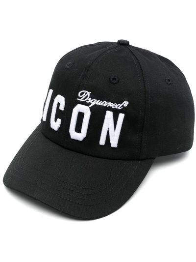 Dsquared2 Icon Appliqué Embroidered-slogan Cap In Black