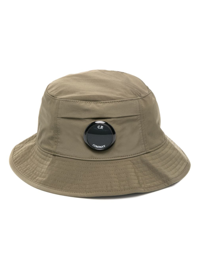 C.p. Company Lens-detail Bucket Hat In Green