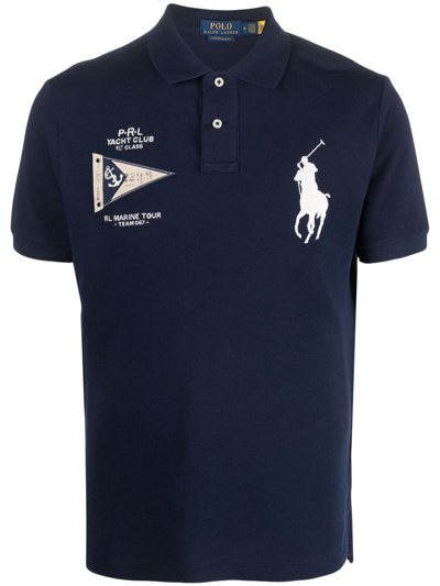 Polo Ralph Lauren Polo Big Pony-embroidered Cotton Polo Shirt In Blue
