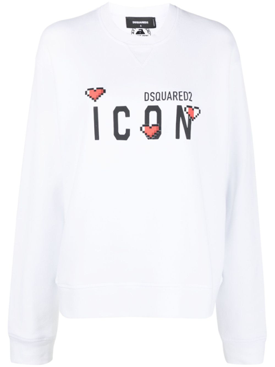 Dsquared2 Icon Game Lover Sweatshirt In White