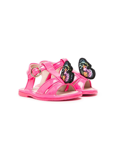 Sophia Webster Mini Kids' Celeste Patent Leather Sandals In Pink