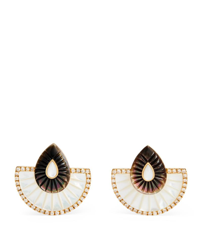 L'atelier Nawbar Yellow Gold, Diamond And Mother-of-pearl Bond Street Earrings