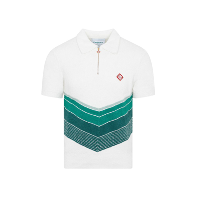 Casablanca Terry Towelling Polo Shirt In White