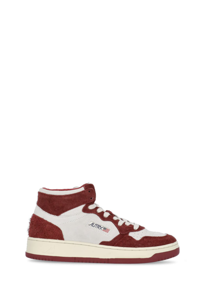 Autry Sneakers Medalist Mid In Suede Hair In Red