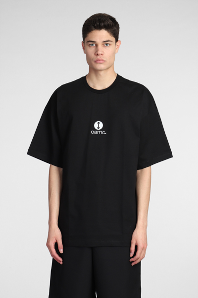 Oamc Graphic-patch Oversized T-shirt In Black