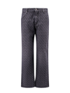 Balmain Jacquard Monogram Jeans In Black
