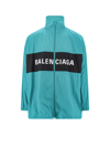 Balenciaga Windbreaker Logo Jacket In Blue