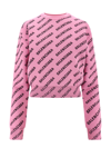 Balenciaga All-over Logo Cropped Sweater In Pink