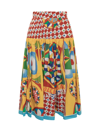 Dolce & Gabbana Graphic-print Pleated Skirt In Carretto Logo Rosso