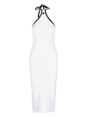Courrèges Contrast Trim Cotton Halter Dress In White