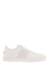 MONCLER NEUE NEW YORK WHITE LOW-TOP SNEAKERS WITH TRICOLOR GROSGRAIN IN SMOOTH LEATHER MAN