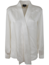 Giorgio Armani Double Satin Shirt In Bn White
