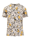 Lanvin Flower Logo T-shirt In Optic White/multicolor