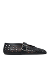Alaïa Alaia Laser-cut Vienne Ballet Flats In Black Leather In Noir