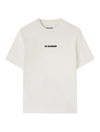 JIL SANDER REW NECK SHORT SLEEVES T-SHIRT WITH PRINTED LOGO ON CHEST