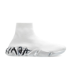 Balenciaga Speed 2.0 Graffiti Recycled Knit Sneaker In White